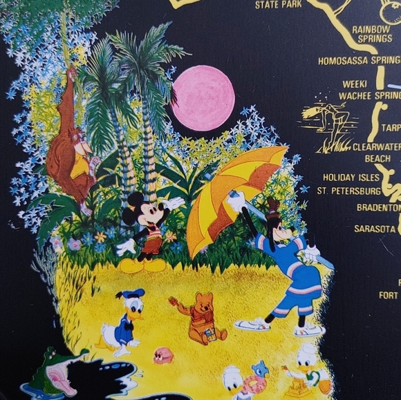 Vintage Walt Disney World Florida Souvenir Metal Tray - Picture 2 of 6